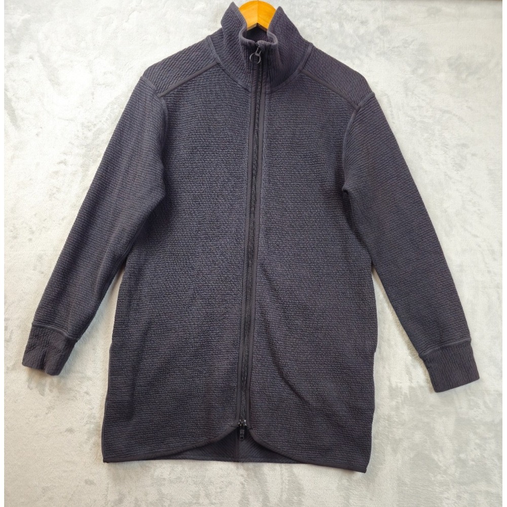 Lululemon Women Size 8 Faded Black Full Zip Ribbed Textured Athletic Jacket